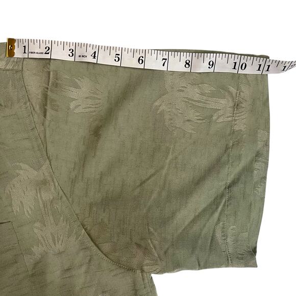 New UltraClub Cabana Breeze Men’s Large Olive Green Palm Tree Hawaiian Shirt - Picture 13 of 15